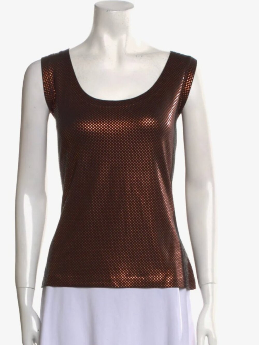 St. John Brown Metallic Tank Top Size Medium